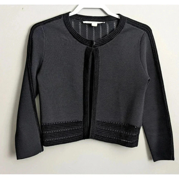 Diane Von Furstenberg Textured Crop Evening  Cardigan - Picture 1 of 8